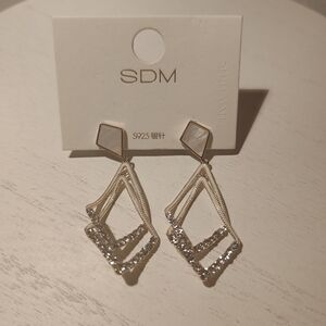 Silver and Gold Geometric Earrings